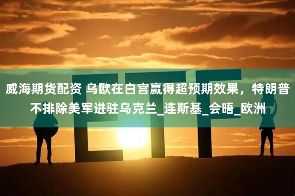威海期货配资 乌欧在白宫赢得超预期效果，特朗普不排除美军进驻乌克兰_连斯基_会晤_欧洲